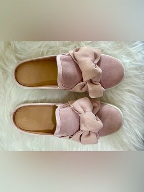 UGG Pink Bow Suede slide Loafers